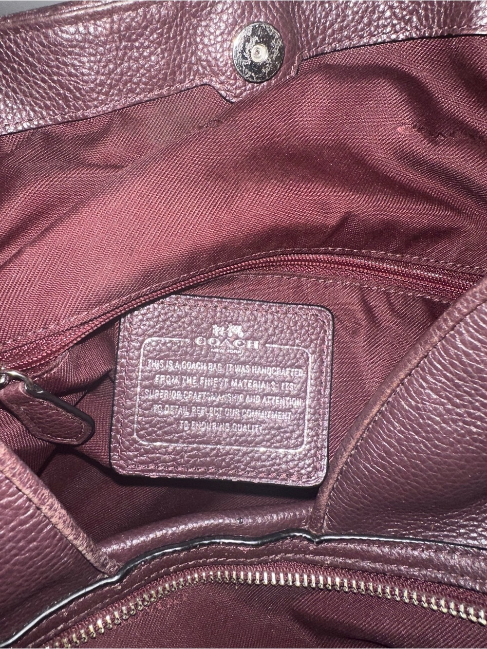 Coach Patchwork Leather Shoulder Bag and Wallet in Burgundy and Dark Brown - Picture 6 of 11